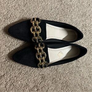 Black flats with gold details